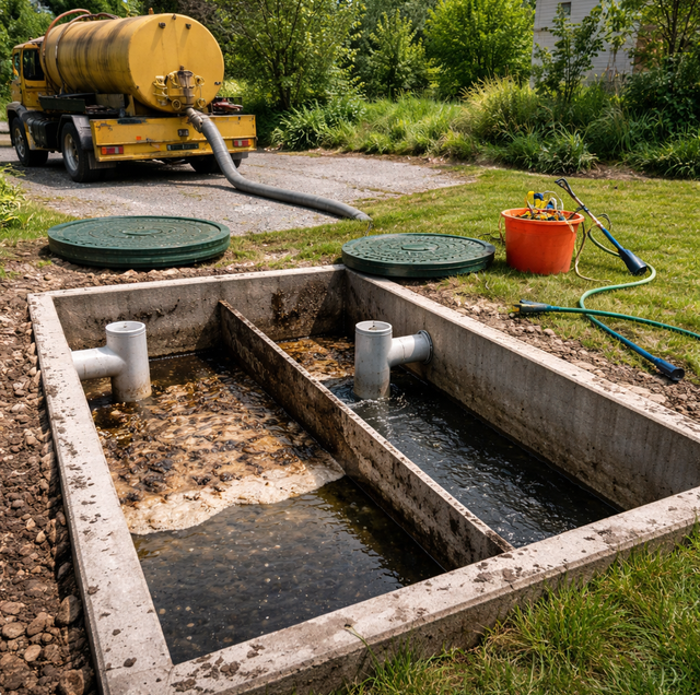 septic tank lid lifted during residential system inspection